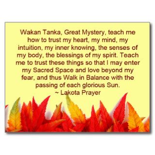 lakota prayer postcard