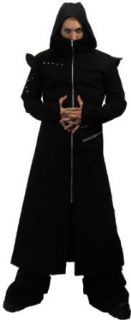 Necessary Evil Odin Goth Full Length Black Twill Mens Hooded Coat at  Mens Clothing store