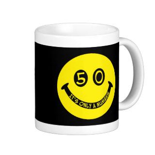 50th birthday Smiley Face, It's only a number Mug