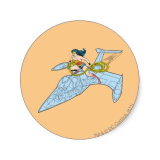 Wonder Woman on Spaceship Sticker