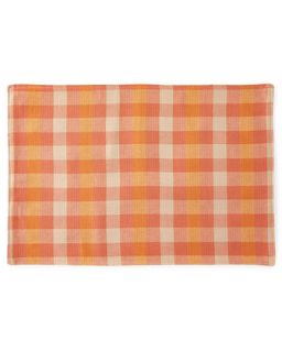Four Gia Orange Plaid Placemats   French Laundry Home
