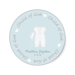 Child of God Baptism Three Piece Outfit and Bonnet Sticker