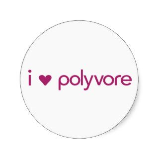 I Heart Polyvore Stickers   Pink