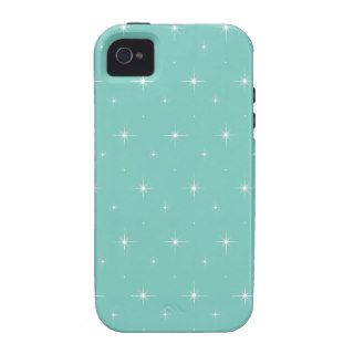 Spearmint, Mint Green And Bright Stars Pattern iPhone 4/4S Case