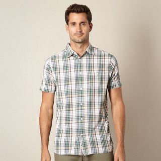 Mantaray Big and tall green embroidered check shirt