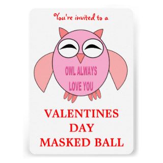 Cute Love Message Owl Valentines Day Ball Custom Cards