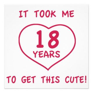 Funny 18th Birthday Gifts (Heart) Personalized Invitations