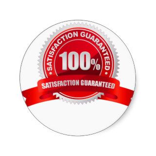 100% Guarantee Round Sticker