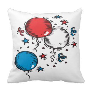Red White And Blue Balloons Pillows