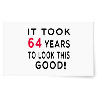 It Took 64 Years Birthday Designs Rectangle Stickers