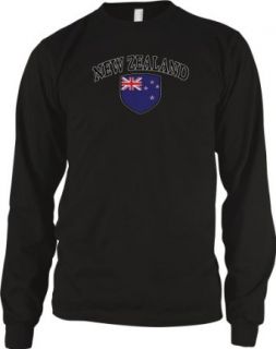 New Zealand Flag Shield International Soccer Thermal Shirt, New Zealander National Pride Men's Thermal Shirt Clothing