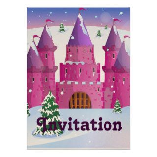 Fairytail Castle Winter Snow Invitations