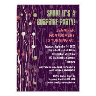 Ribbon Spheres Confetti Party Invitation