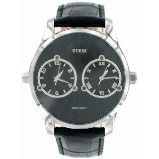 NEW GUESS MENS Black Leather WATCH U95027G1 at  Men's Watch store.