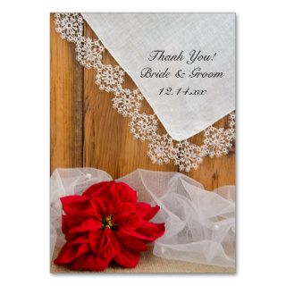Rustic Poinsettia Winter Wedding Favor Tags Business Card