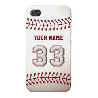 Player Number 33   Cool Baseball Stitches iPhone 4/4S Covers