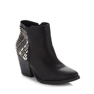 Call It Spring Black Scadlock mid heel ankle boots