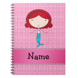 Personalized name mermaid pink bubbles journal