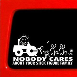 Steam Roller Nobody Cares About Your stick Figure Family Funny car vinyl sticker construction union Automotive