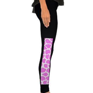 Giraffe Print Pattern Girly Chic Pink Legging Tights