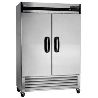 Nor Lake NLF49 S Reach In Freezer 2 Stainless Steel Doors 55 1/4 Wide 4 Casters Advantedge Series Science Lab Cryogenic Freezers