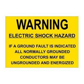NEC Electric Shock Hazard Ground Engraved Sign EGRE 13289 BLKonYLW  Business And Store Signs 