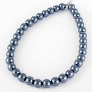 Fashion Chain Jewelry Royal Blue Artificial Pearl Beads Bib Pendant Necklace Red Necklace Jewelry