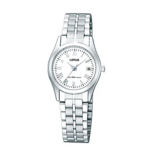 Lorus Ladies silver round dial bracelet watch