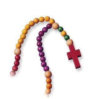 Multiple colored Non toxic Wooden 20.5in Childrens Rosary   Perfect Baptism Gift Pendant Necklaces Jewelry