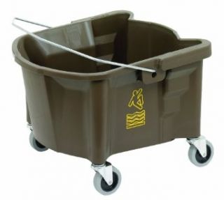 Continental 226 3BZ, Bronze Splash Guard Mop Bucket with 3" Grey Non Marking Casters and International Caution Symbol, 26 quart Capacity (Case of 1)