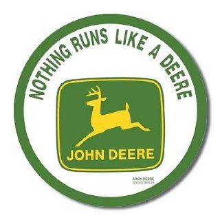 John Deere Nothing Runs Like a Deere Tractor Round Logo Retro Vintage Tin Sign   Prints