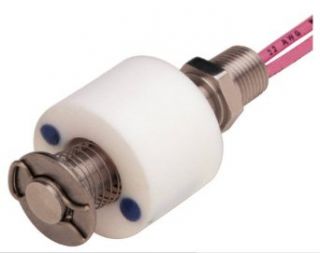 Gems Sensors 26791 PTFE Float Single Point Rugged Compact Alloy Level Switch with 316 Stainless Steel Stem and Mounting, 1" Diameter, 1/8" NPT Male, 3/4" Actuation Level, Normally Open Industrial Flow Switches