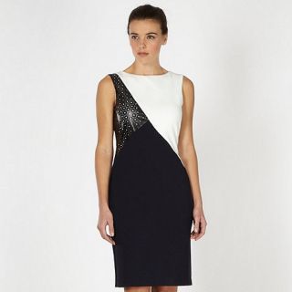 Preen/EDITION Designer black colour block cut out shift dress