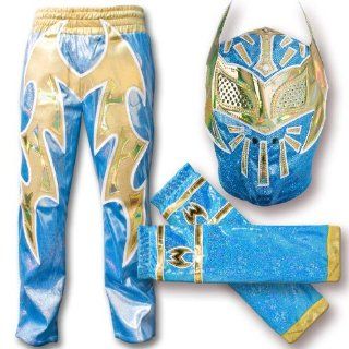 WWE Blue Sin Cara Combo Deal Replica Mask, Pants & Armbands 