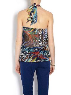 Morgan Layered top with bright print Turquoise