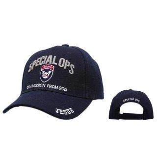 SPECIAL OPS ON A MISSION FROM GOD, Christian Baseball Cap, NAVY BLUE Hat, Adjustable to Fit For Most Men, Women and Teen Head Sizes, Religious Headwear 