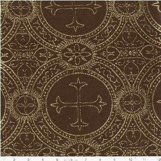 60'' Wide Metallic Clergy Brocade Gold/Black Fabric By The Yard