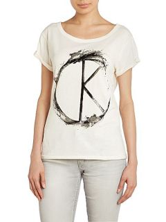 Calvin Klein Tinus printed CK logo t shirt White