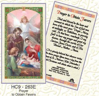 Prayer to Obtain Favors. Nativity Scene Feast of St. Andrew.Laminated 2 Sided Holy Card (3 Cards per Order) 