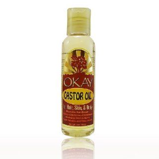 Okay Castor Oil for Hair, Skin and Body, 2 Ounce  Castor Massage Oils  Beauty