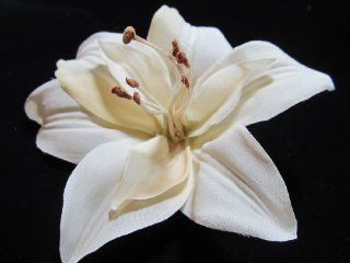 Ivory Double Lily Hair Flower Clip  Beauty