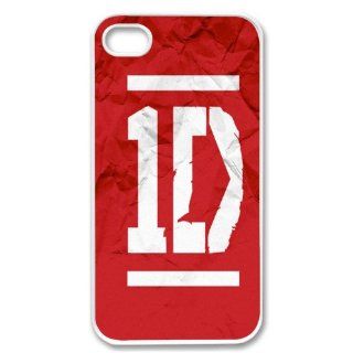 Apple iPhone 4 4G 4S Red 1D One Direction Logo Vintage Retro Print White Sides Slim Hard Case Cell Phones & Accessories
