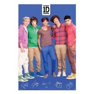 One Direction Signatures Blue Music Poster   Prints