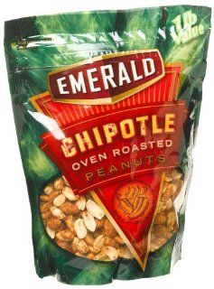 Emerald Nuts Chipotle Oven Roasted (Dry Roasted) Peanuts, 16 Ounce Packages (Pack of 9)  Grocery & Gourmet Food