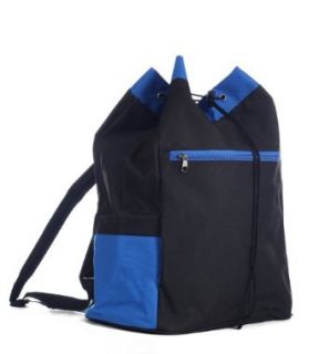 Drawstring Sports Backpack Tote Bag Very Spacious & Comfortable, Blue Clothing