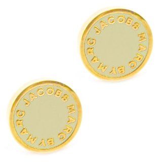 Marc by Marc Jacobs Classic Enamel Disc Logo Stud Earrings, Gold/Cream Marc by Marc Jacobs Jewelry