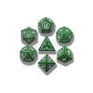 Runic Green/White 7 piece Dice Set Toys & Games