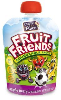 Fruit Friends Squeezable Fruit, Apple, Berry Banana, 4 Count, (Pack of 8)  Fruit Juices  Grocery & Gourmet Food