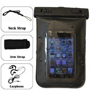 QQ Tech� Audio Waterproof Case Bag for iPhone with Built in Headphone Adapter, Waterproof Earphones, Removable Strap Armband for iPhone 3, iPhone 4, iPhone 4S, iPhone 5, iPod Touch, Nokia Lumia 900, Nokia Lumia 800, Sumsang Galaxy, and other Android Smartp
