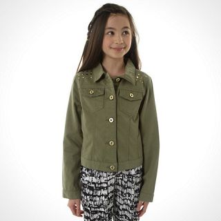 bluezoo Girls khaki studded denim jacket